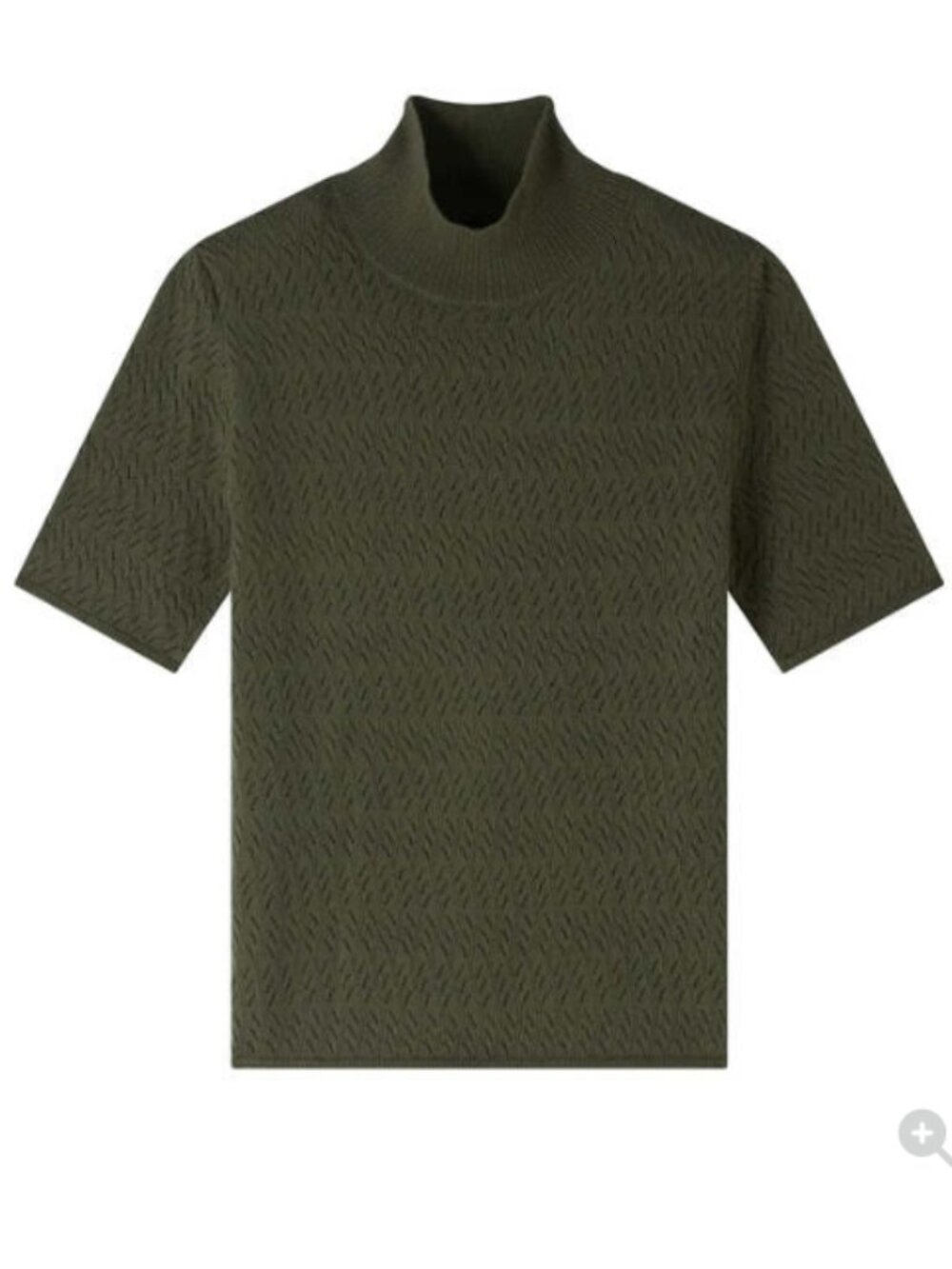 A.P.C. WISTERIA SHORT SLEEVE SWEATER IN KHAKI SIZE SMALL